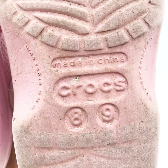 CROCS Classic Pink Slip On Rubber Clogs Toddler 8 - 9 - Picture 9 of 10